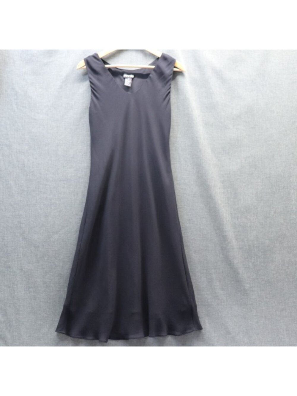 NWOT Vintage Simply Silk Black 100% Silk 90s Midi Slip Dress Med/Large Deadstock - Picture 2 of 14